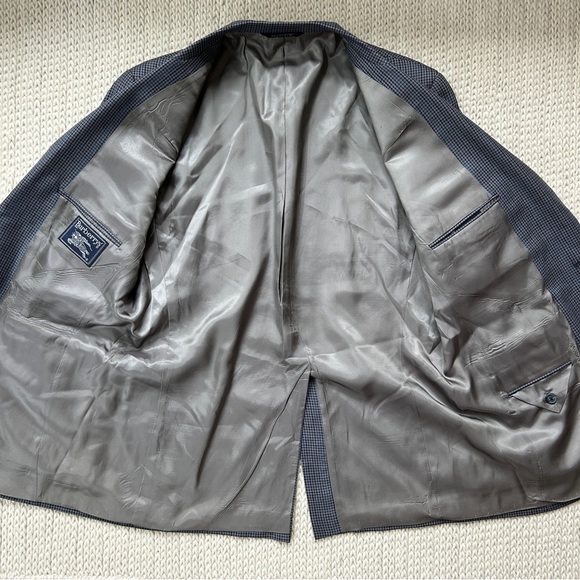 Vintage Burberrys Sport Coat Mens Blazer Jacket Blue Plaid - Picture 7 of 16